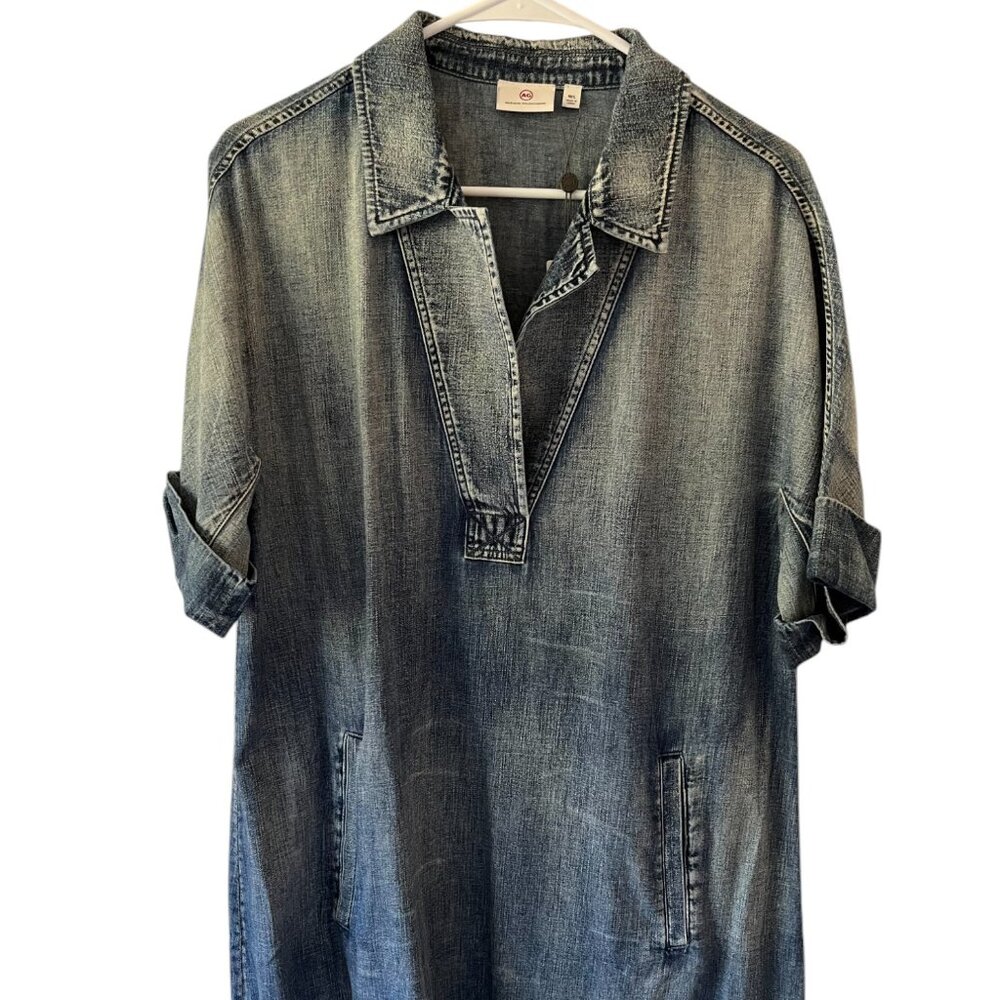 Women's AG Adriano Goldschmied Amanda Denim Shift Dress, Medium/Large, Blue